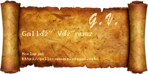 Galló Vénusz névjegykártya